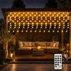 CERIAL Rete luminosa solare per esterni,4 x 1 m luci solari da giardino,luci a cascata, filo verde,8 Modalità Luci Impermeabile,per camera da letto,giardino,patio,gazebo,decorazione