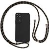 Vauki Cover per Xiaomi Redmi Note 11/Note 11S con Cordino, Silicone Custodia con Laccio Collana Tracolla, Antiurto Ultra-Sottile Protettiva Cellulare Case per Redmi Note 11, Nero
