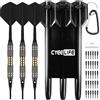 CyeeLife Freccette con Punta in plastica - Set di Freccette Professionali con Punta Morbida da 18 Grammi con Custodia per Il Trasporto e 30 Punte Extra per Freccette elettroniche (Nero)