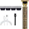 Myazs Tagliacapelli da uomo, stile barbiere retrò T9, senza fili, impermeabile, per tagliare i capelli, per rasoio, barba e uomo, ampio utilizzo, ricaricabile tramite USB, 4 pettini guida