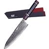 FINDKING Coltello Chef 21cm Damasco Cucina con Custodia ABS Serie Eternity | Acciaio Damasco 9Cr18MoV, manico ottagonale resina, Serie Eternity, stile giapponese, taglio carne verdure