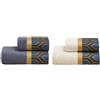 Lisola Set Asciugamani da Viso e Bidet, 2 Asciugamani 110x60 cm + 2 Asciugamani 60x40 cm, in Spugna di Cotone 430 gr/mq, con Balza in Raso. Modello: Royal