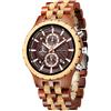 XIRUVE Orologio in Legno da Polso Uomo Calendario Cronografo Quarzo Naturale