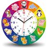 Cander Berlin MNU 7930 T - Orologio da parete per bambini, silenzioso, 30,5 cm, in MDF, analogico, per ragazzi, ragazze, cameretta dei bambini, senza ticchettio, motivo: animali colorati
