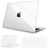 NPUOLS Custodia per 2024-2021 MacBook Pro 14 Pollici M4 M3 M2 M1 Pro Max A3112 A3401 A3185 A2918 A2992 A2779 A2442, 14,2 Cristallo Anti-ingiallimento Rigide Cover e Sottile TPU UE Tastiera Cover