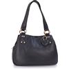 Gigi - Vera Pelle - Borse a Spalla da donna/Borsa a Mano/Borse Tote/Borsoni/con ciondolo a forma di cuore - 6819 - NERO