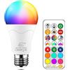 iLC 12W Lampadina Colorate Led RGBW Cambiare colore Lampadina Bianca Calda 2700K E27 Edison RGB LED Lampadina Led a Colori Dimmerabile Telecomando Incluso