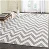 SAFAVIEH Tappeto Geometrico per Soggiorno, Sala da pranzo, Camera da letto - Amherst Collection, A Pelo Corto, Grigio scuro e Beige, 91 X 152 cm