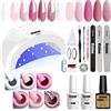 Vishine Set di nail art smalto semipermanente per unghie SUNOne 48W lampada UV LED kit ricostruzione unghie gel unghie completo kit 6pc smalto in Gel & Base Top Coat Set C001