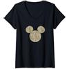 Disney Mickey Mouse Cheetah Print Silhouette Fill Maglietta con Collo a V