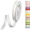 Halbach Seidenbänder Nastro decorativo con bordi in lino, larghezza: 15 mm, lunghezza 20 m, nastro per regali, decorazione fai da te, colore: bianco/lino
