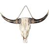 Casablanca modernes Design 79945 Oggetto da Parete Bufalo, Poly, Bianco/Marrone, 38cm x 24cm