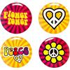 Boland- Spille Hippie Flower Power, 4 Pezzi, Multicolore, BOL44508