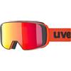Uvex saga TO, occhiali da sci unisex, con lente intercambiabile, ventilazione della montatura senza spifferi, fierce red/red-LGL clear, one size