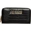 Love Moschino PORTAF. PU ST.Croco Nero, Portafogli Donna, Unica