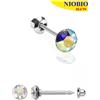SANICO Srl Orecchini da Foratura Inverness 185C Niobio Cristallo Boreale 4mm