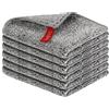 AiQInu 6 Pezzi Asciugamani da Cucina Grigio, Microfibra Canovacci Cucina, Altamente Assorbente, Nessuna Dispersione, Ultra Spessore, 30cm×40cm