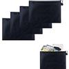 TUKNN Borse di File, Sacchetto del Documento A5, Impermeabile Per Documenti Con Zip, Impermeabile Sacchetto del Documento per Uffici Cosmetici Forniture Accessori da Viaggio, 4 Pezzi, Nero