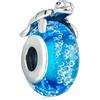 CRISNATA Tartaruga marina Charm, 925 Argento Sterling Tortoise su Bubble blu Vetro di Murano Beads, Vita oceanica delle Hawaii Charms-Fit Pandora Estate Spiaggia Braccialetto, regalo di Natale
