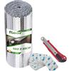 FLOOR SYSTEMS Pannelli Termoriflettenti per Termosifoni a Doppio Strato Isolante - 10m x 60cm - Isolante Termico Riflettente per Caloriferi, Camping, Automobili - Protegge da Freddo, Caldo e Luce