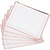 Matana 6 Vassoi da Portata in Plastica Bianca con Bordo Oro Rosa per Finger Food, Aperitivo - 30x23cm - Buffet, Matrimoni, Compleanni, Feste - Resistenti e Riutilizzabili