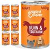 Edgard Cooper Edgard & Cooper cibo umido per cani (pollo e tacchino, 400 g x 6), senza cereali, ingredienti naturali e carne fresca, pieno di aminoacidi essenziali