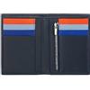 DUDU Portafoglio Uomo Slim di Vera Pelle, Piccolo e Sottile, Porta Soldi e Carte di Credito, Portacarte Compatto con Cerniera Zip Interna, Design Minimal Navy