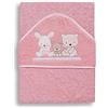 Interbaby, 01080-02, Asciugamano con cappuccio per neonato LOVE in rosa - 560 g