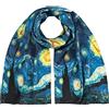 VON LILIENFELD® Scialle Seta Sciarpa Donna Accesorio Satin Arte Fiore Vincent van Gogh Notte stellata
