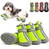 Zunea Stivali per Cani di Piccola Taglia Impermeabili Protezione per Zampe Scarpe Antiscivolo Cuccioli Regolabili Riflettenti Stivali Morbidi Animali Domestici Cani Chihuahua Stivali Verde 1#
