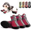 Zunea Stivali per Cani di Piccola Taglia Impermeabili Protezione per Zampe Scarpe Antiscivolo Cuccioli Regolabili Riflettenti Stivali Morbidi Animali Domestici Cani Chihuahua Stivali Rosso 4#