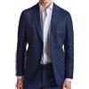 Evoga Giacca Uomo in Lino Blu Scuro Sartoriale Blazer Estivo Elegante Casual (M, Blu Scuro)