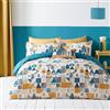 Fusion - Nordica - Set Copripiumino - Letto Matrimoniale in Teal