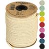 Halbach Seidenbänder Tubo di carta premium | Larghezza: 4 mm Lunghezza: 30 m | Filato tubolare riempito e resistente agli strappi, filo di carta per targhette per nome della cameretta o per fai da te,