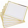 Matana - 6 Vassoi da Portata in Plastica Bianca con Bordo Dorato per Finger Food, Aperitivo (30x23cm) - Piatti Rettangolari Riutilizzabili per Buffet, Matrimoni, Compleanni, Feste