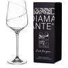 DIAMANTE - Bicchiere da vino rosso Swarovski con scritta Just for You, realizzato a mano, impreziosito da cristalli Swarovski, singolo bicchiere regalo