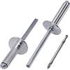 SKIR'CO (30 pz) Rivetti a cieco in alluminio con grande flangia 4,8 x 24 mm, mandrino in acciaio, punta per trapano inclusa