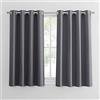 PONY DANCE Tende per Interni Corte Tenda Oscurante da Interno Cameretta Bambini Curtains Salotto con Anelli Termiche Camera da Letto 2 Pezzi L 140 x A 145 cm, Grigio