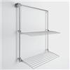 foxydry Wall Plus, Stendibiancheria da parete, Stendino da muro verticale, stendino a scomparsa richiudibile da interno e esterno (Standard, 120)