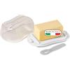 Snips Burriera 0,50 LT, Porta burro da Frigorifero, 2 chiusure di sicurezza, Campana Trasparente con Spalma Burro,18x10x7 cm, Made in Italy, 0% BPA