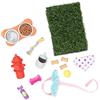 Glitter Girls - Set di Giochi per Animali GG - Set di Accessori per Animali Domestici - Ciotole per Cani e bocconcini - Guinzaglio per Cani, Collare, Erba, idrante - 3 Anni +