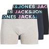 JACK & JONES Jactampa Trunks 3 Pack Boxer a Pantaloncino, Black/Pack:Navy Blazer-Lgm, M Uomo