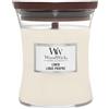 WoodWick Candela profumata Hourglass media con stoppino crepitante | Lino | Durata della fragranza: fino a 60 ore