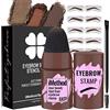 iMethod Eyebrow Stamp and Eyebrow Stencil Kit - Eyebrow Stamp and Shaping Kit for Perfect Brow, 20 Eyebrow Stamp Stencils Kit, Long-lasting, Waterproof, Light Brown