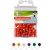 LEBEZ SCATOLA 100 SPILLI CARTOGRAFICI a SFERA ROSSO ART.266