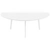 PHOENANCEE Tavolino basso ovale da caffè, tavolini da caffè moderni per soggiorno, tavolo in mango e gambe in legno di rovere, 120 cm (bianco)