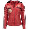 URBAN 5884 Urban Leather 58 LADIES | Giacca Moto Donna in Pelle con Protezioni Per Schiena, Spalle e Gomiti Omologate CE |Rosso| 5XL