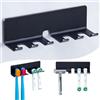 GGQ Porta Spazzolino Elettrico - Portaspazzolino da Muro, in Porta Testine Spazzolino Elettrico Senza Foratura, per Bagno Supporto per Spazzolino da Denti Autoadesivo (Nero, Medio)