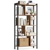 VASAGLE Libreria, Scaffale Portaoggetti a 5 Ripiani, Organizzatore per Studio Ufficio, con Scomparti Aperti per Soggiorno, in Stile Industriale, Marrone Vintage e Nero Inchiostro LBC12BX