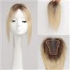 HAIRCUBE Ombre Light Blonde Toppers per le donne Remy Pezzi di capelli umani per le donne con Thinning Hair Loss Cover Capelli grigi, 3.5in * 4in Hand-Tied Hair Toppers con Swiss Lace Base 12in